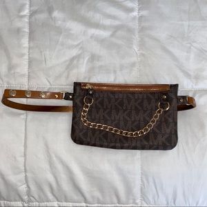 Michael Kors brown and gold fanny pack small